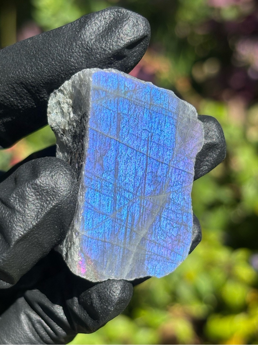 Small Labradorite Crystal Slab - Partially Polished